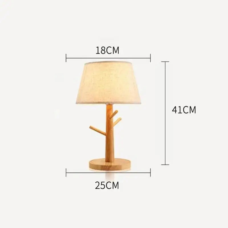 OUDELADI Robot Shape Wooden Table Lamp Modern Cloth Art Wood Desk Table Lamp Decor Luminaires Parlor Study Bedroom Night Light
